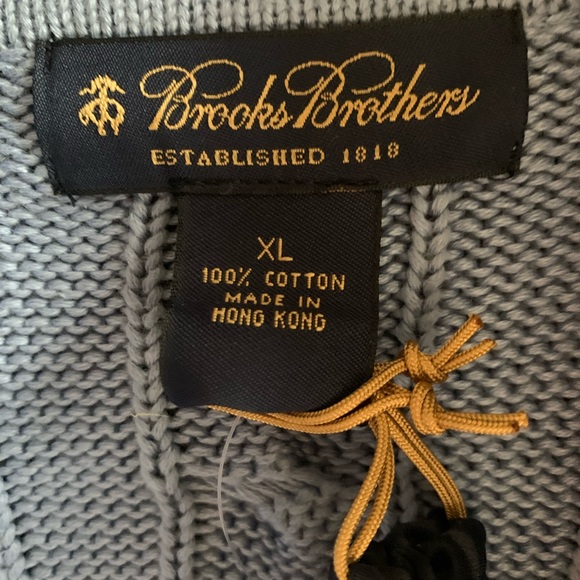 Brooks Brothers Light Blue Cable Knit Cardigan - Picture 9 of 12